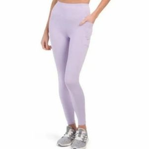 Kyodan Heather Purple Shimmer High Waist Essential Pocket Leggings M